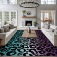 thumbnail image 4 of 8'x10'Large Area Rugs Teal Purple Ombre Leopard Washable Area Rugs Non-Slip Indoor Floor Mats Large Carpet for Living Room Bedroom Dining Room, 4 of 9