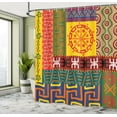 thumbnail image 5 of Ambesonne Tribal Shower Curtain, Prehistoric Tribal, 69"Wx70"L, Yellow Green, 5 of 5