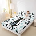 thumbnail image 4 of Homewish Cartoon Black Cats 4 Pieces Queen Sheet Sets for Kids Teens,Kawaii Animal Ultra Soft Flat Sheet,Abstract Geometric Queen Fitted Sheet,Super Cozy Room Decor, 4 of 7