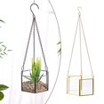 thumbnail image 4 of Terrario geométrico colgante de terrario geométrico florero de flor aire contenedor oficina en casa decoración de boda dorado Macarena Terrarios colgantes, 4 of 8