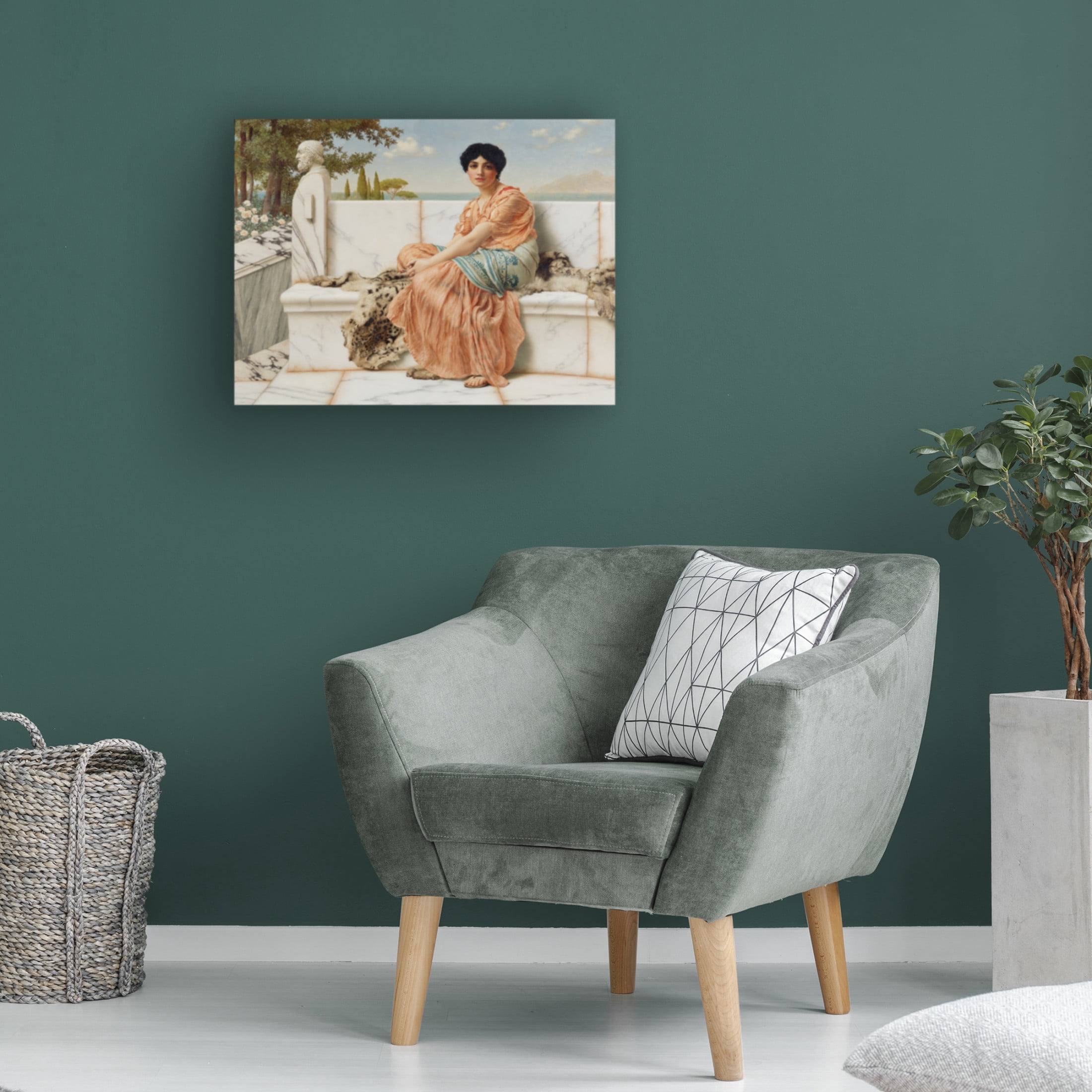 Canvas Wall Art - Masters Collection 'Reverie John William Godward' Wall Art for Living Room, Bedroom, or Office Décor by Trademark Fine Art - 24 x 18 Inches