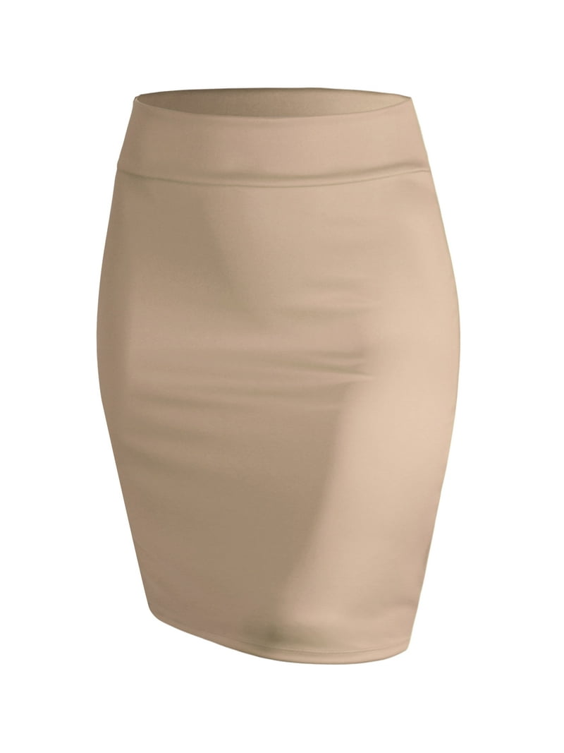 Made by Johnny Women's Elastic Waist Pencil Skirt, Stretch Bodycon