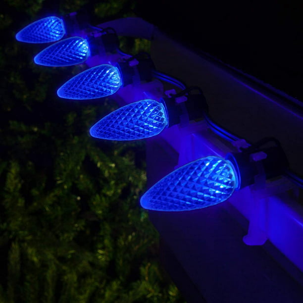 Faceted Blue Christmas Lights example