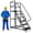 Black, variant on LEDMOMO Rolling Ladder 6 Step Work Platform with Handrails White Heavy Duty Carbon Steel