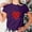 Purple, variant on Womens Casual Tops Dgankt Women's Valentine's Day Short Sleeve Round Neck T-Shirt Letter Printed Solid Color Top