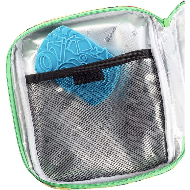 Reusable Hard Ice Pack for Lunch Box, Bento or Bag (3 Pack Monster Truck) -  Keep Cool Freezer Cold Packs, Lasts For Hours - Great for Kids or Adults,  Long-Lasting, Slim 