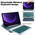 thumbnail image 4 of Compatible Samsung Galaxy Tab S9 FE Case Leather+Acrylic Rotary Stand Cover with Bluetooth Keyboard, 4 of 5