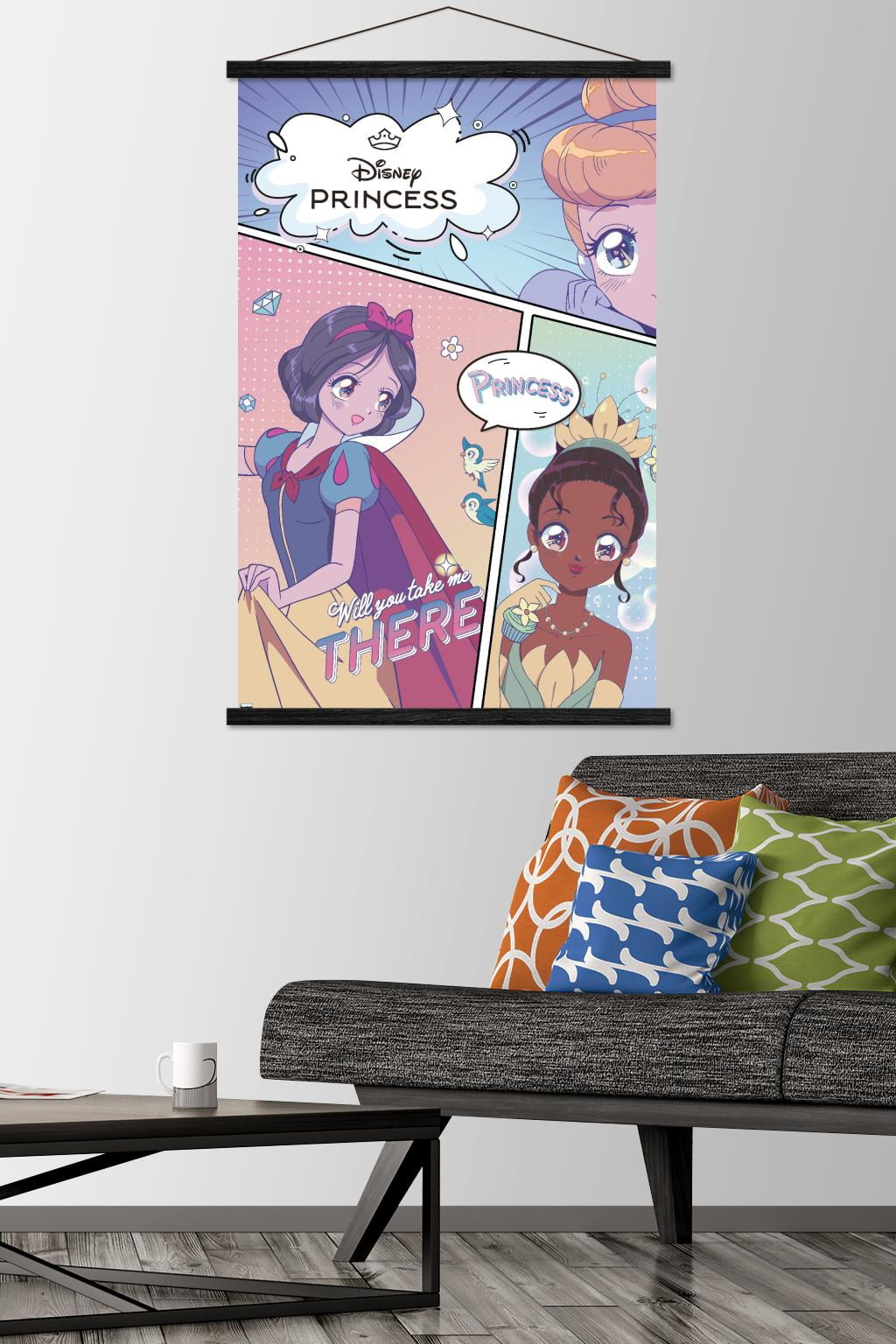 Disney Princess: Manga - Faces Wall Poster with Push Pins, 22.375