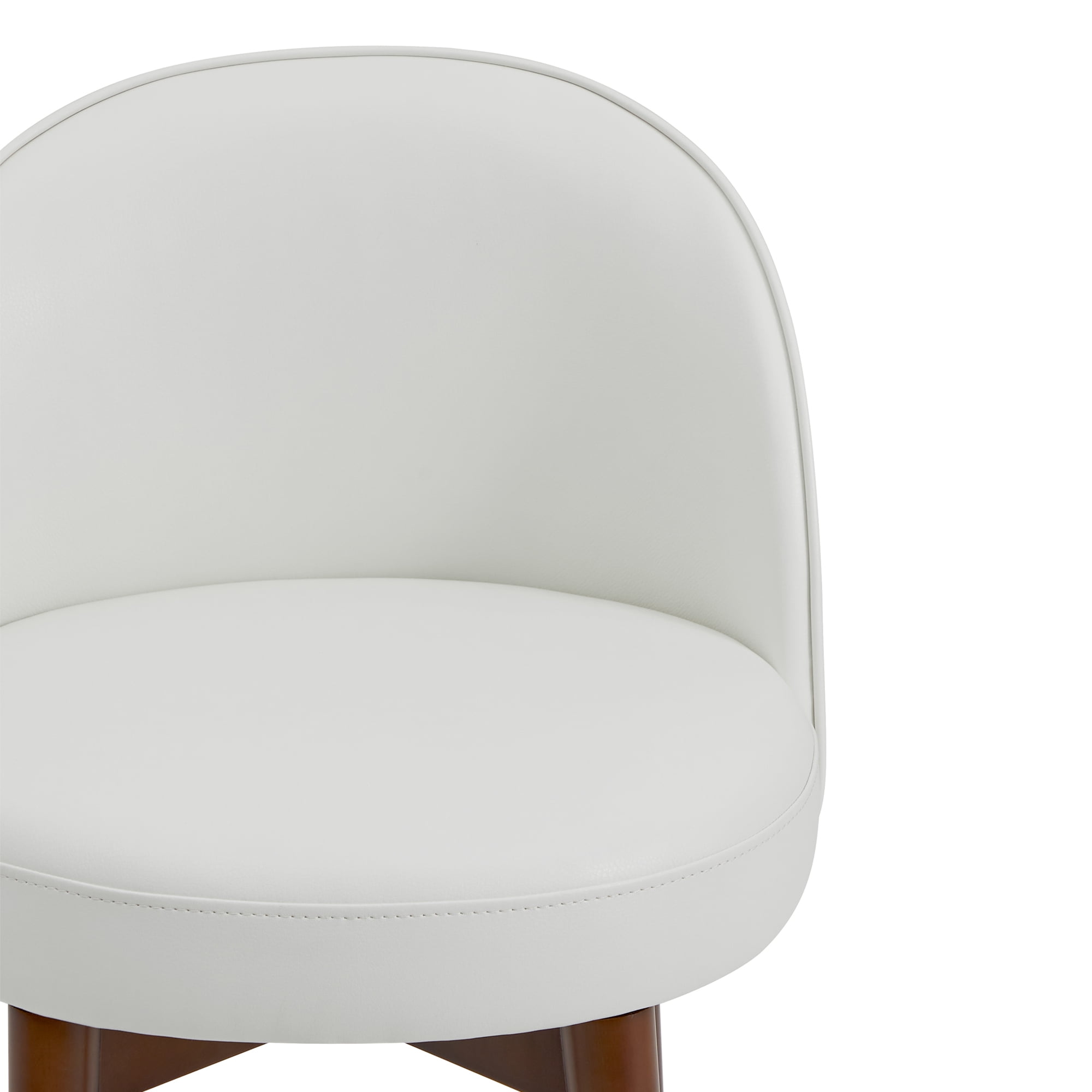 CHITA Counter Height Bar Stools Set of 2, 26 inch Swivel Barstools for Kitchen Island,Faux Leather in White