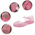 thumbnail image 6 of JDEFEG Girls' Jelly Sandals Comfort Summer Outdoor Casual Beach Shoes Non Slip Walking Shoes Girls Princess Shoes Children's Closed Toe Sandals Little Girl Baby Jelly Shoes Pink Size 10.5, 6 of 7