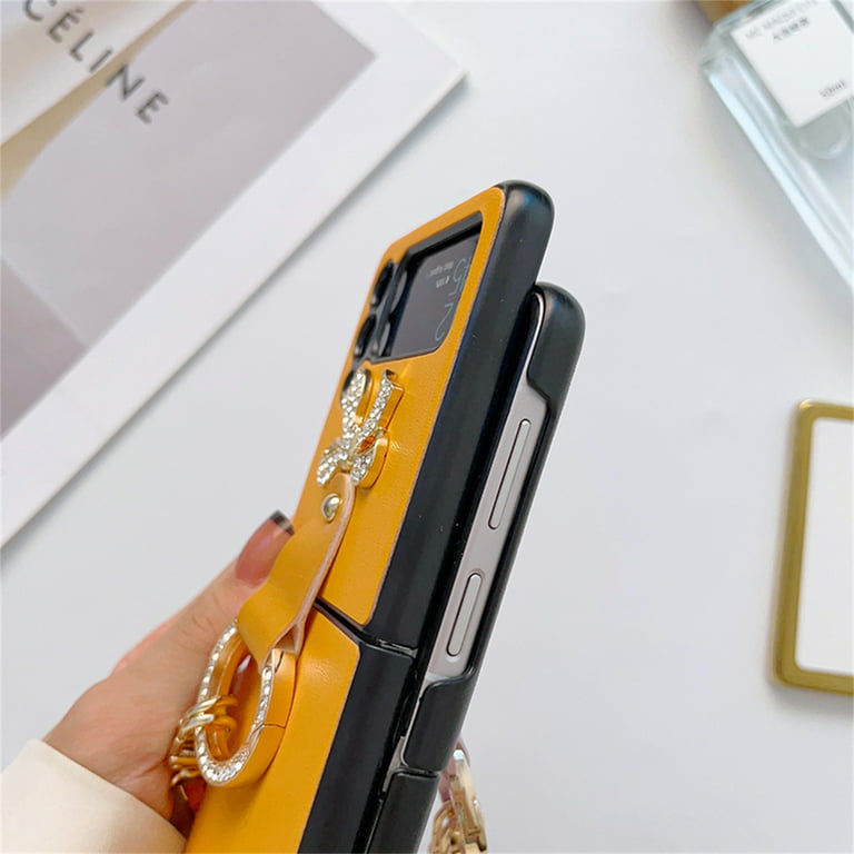Z Flip 5 Case With Strap Luxury Bumper Phone Cover Wristband