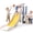 Blue Yellow(6 in 1), variant on Naturia 6 in 1 Toddler Playset with Slide,Toddler Slide,Slide for Kids with Basketball Hoop,Ball,Ring Toss,Kids Slide Toddler Playground Toddler Slide Indoor Outdoor Toys