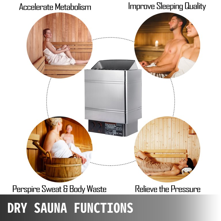 VEVOR 9 KW Dry Sauna Heater, Home Hotel Sauna Room Spa Shower Bath Sauna -  Walmart.com