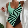thumbnail image 2 of Huesdet One Piece Swimsuit for Women Modest Criss Cross Back Bathing Suit Swimming Suit[Green,5XL], 2 of 5