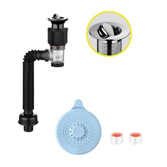 Clearance! Pex Fittings Clearance! Drain Pipe Kit Bathroom Drain Kit with Flexible Expandable P Trap Flexible Drain for Bathroom and Kitchen for 1 1/4'' & 1 1/2'' Drain Hole , Plumbing Fittings