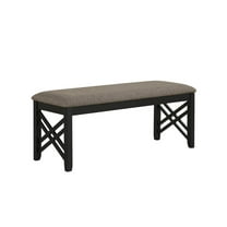New Classic Furniture Potomac Polyester & Wood Dining Bench in Brown and Black