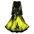 thumbnail image 6 of 2026 Women Halloween Witch Printed Maxi Dress V Neck Long Sleeve Gothic Flowy Long Dress for Halloween Themed Party, 6 of 6