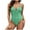 Green, variant on Womens Floral One-Piece Swimsuit Spaghetti Strap V-Neck Bathing Suits Push up Monokini Swimwear Green S