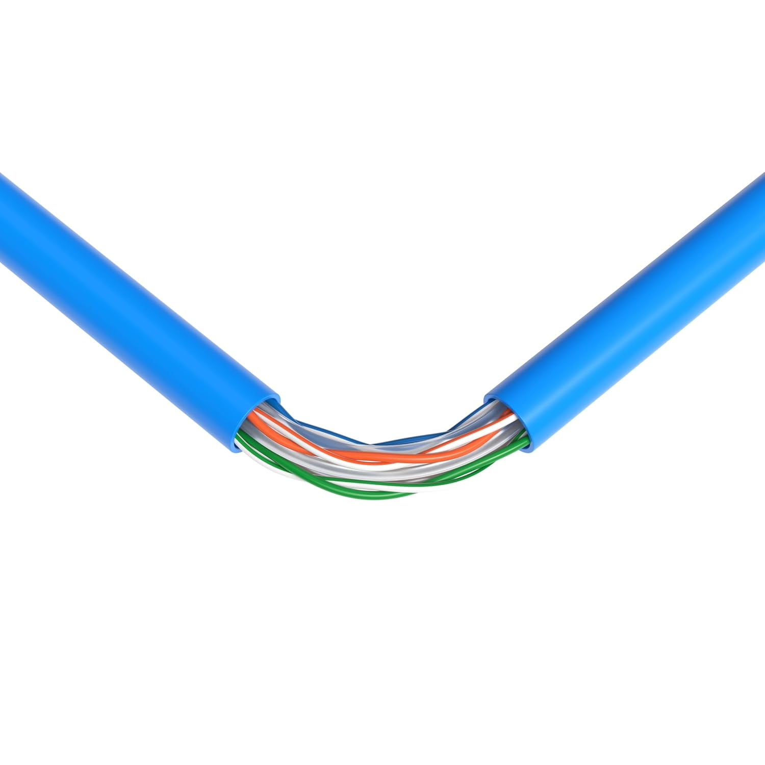 Cables Direct Online 1000FT CAT6 Plenum CMP Solid UTP Cable 550MHz Ethernet LAN 23AWG CCA (Copper Clad Aluminum) Bulk Pull Box, Blue