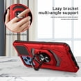 thumbnail image 3 of Compatible for T-Mobile REVVL 6 Pro 5G Case with Tempered Glass Screen Protector [Military Grade] Ring Car Magnetic Mount Kickstand Shockproof Phone Cover - Red, 3 of 7
