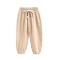thumbnail image 3 of Toddler Boys Casual Pants Elastic Waist Solid Color Drawstring Pants For Kids Size 4-5T, 3 of 3