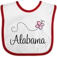 thumbnail image 3 of Inktastic Butterfly Alabama Boys or Girls Baby Bib, 3 of 4