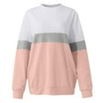 thumbnail image 5 of Azrian Deals Womens Pullover Round-Neck Long Sleeve Color Blouses Sweater Tops Clearance, 5 of 6