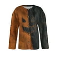 thumbnail image 4 of Domuza Women's Halloween Cardigan Sweaters Spooky Funny Graphics Long Sleeve Knitted Sweaters Fall Winter Lightweight Casual Button Down Clothes Saffron 5XL, 4 of 5