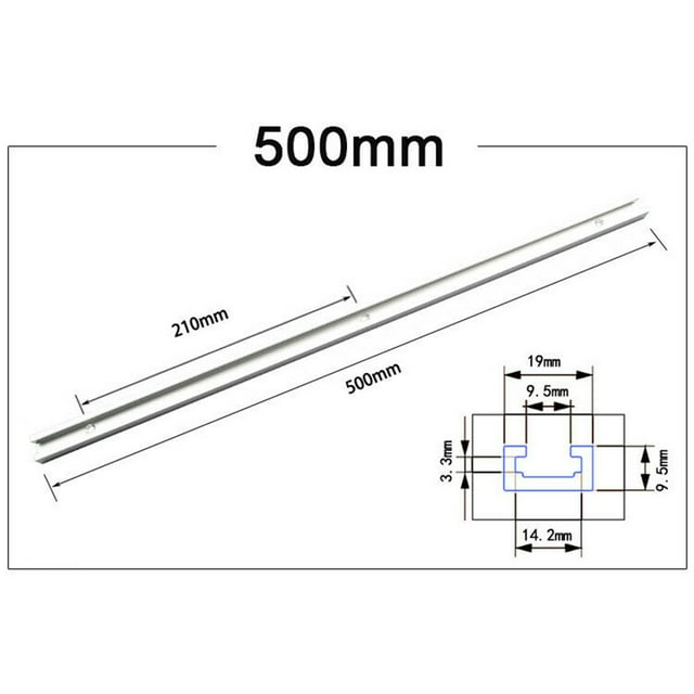Aluminium Alloy 500mm T-Track T-Slot Miter Jig Tools for Woodworking Router