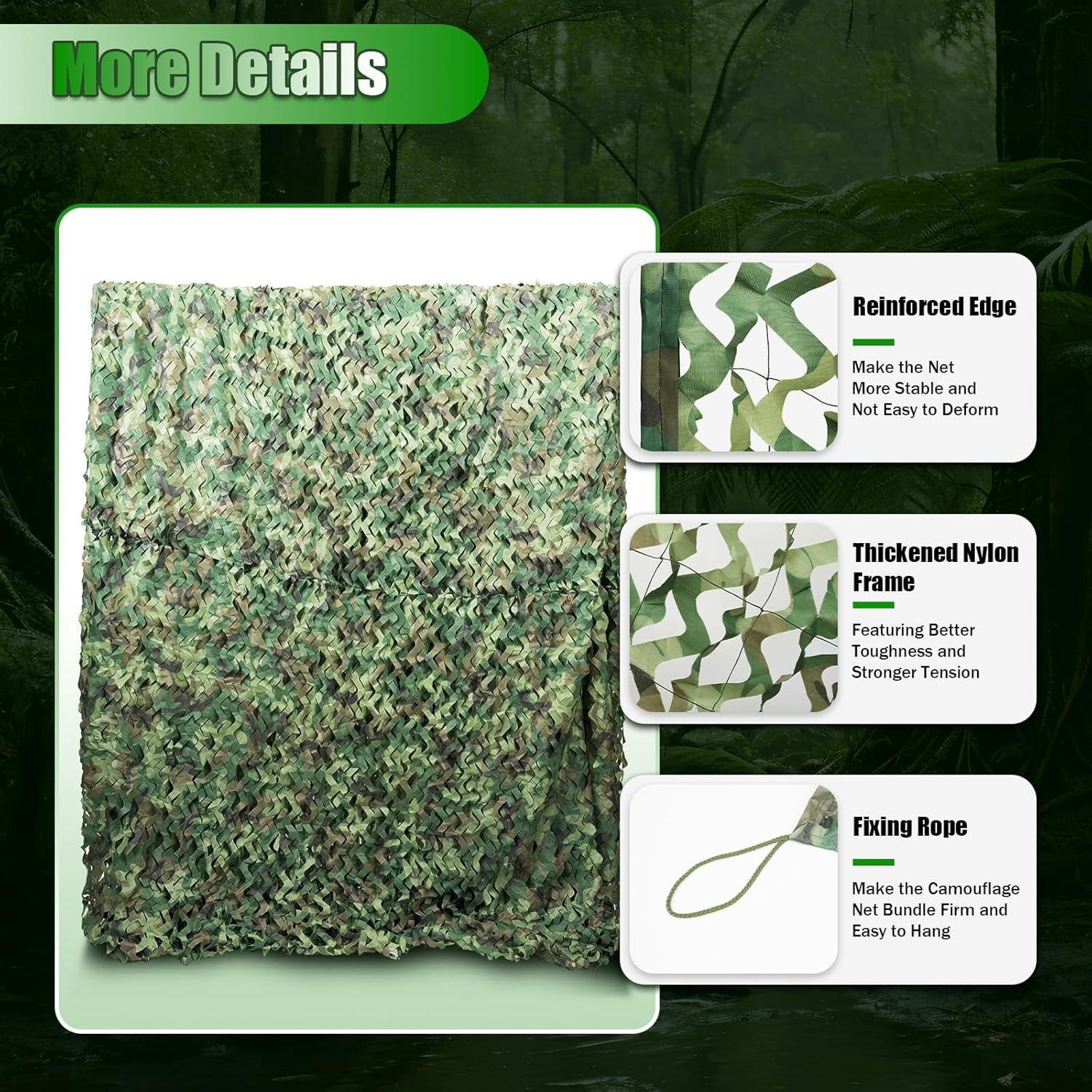 Miumaeov Camouflage Netting,19.69*26.25ftWoodland Camo Netting Camping Military Hunting Camouflage for Car-Covering Bird Watching