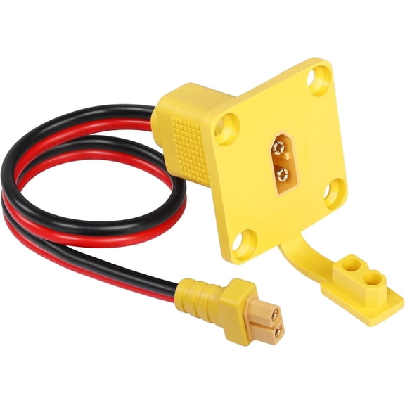 CoolStuff 2ft 12AWG XT60 Male to Female Mount Panel Cable XT60 Male Plug with Mout Panel to Female Wire for RC Lipo Battery FPV Drone