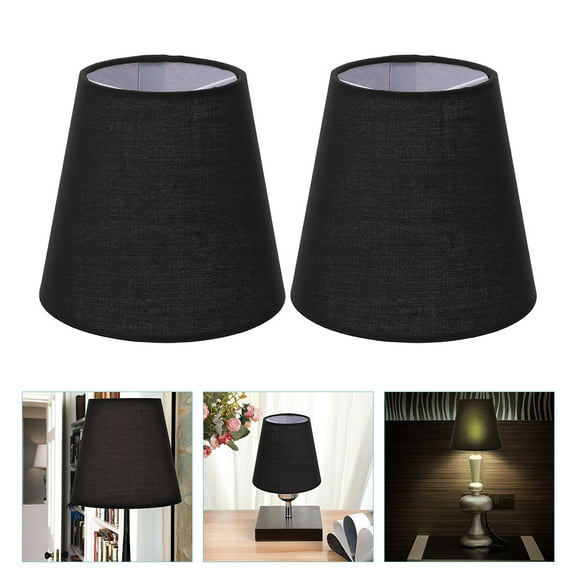 Raindrops  2 Pcs Fabric Lampshade Drum Large Lampshades for Table Black