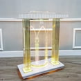 thumbnail image 2 of FixtureDisplays® Pupitre à DEL Éclairé en Acrylique Transparent, Lutrin sur Pied, Chaire d'Église avec Roulettes 40“ de Large X 18 Pouces de Profondeur X 46 Pouces de Haut 21232, 2 of 12