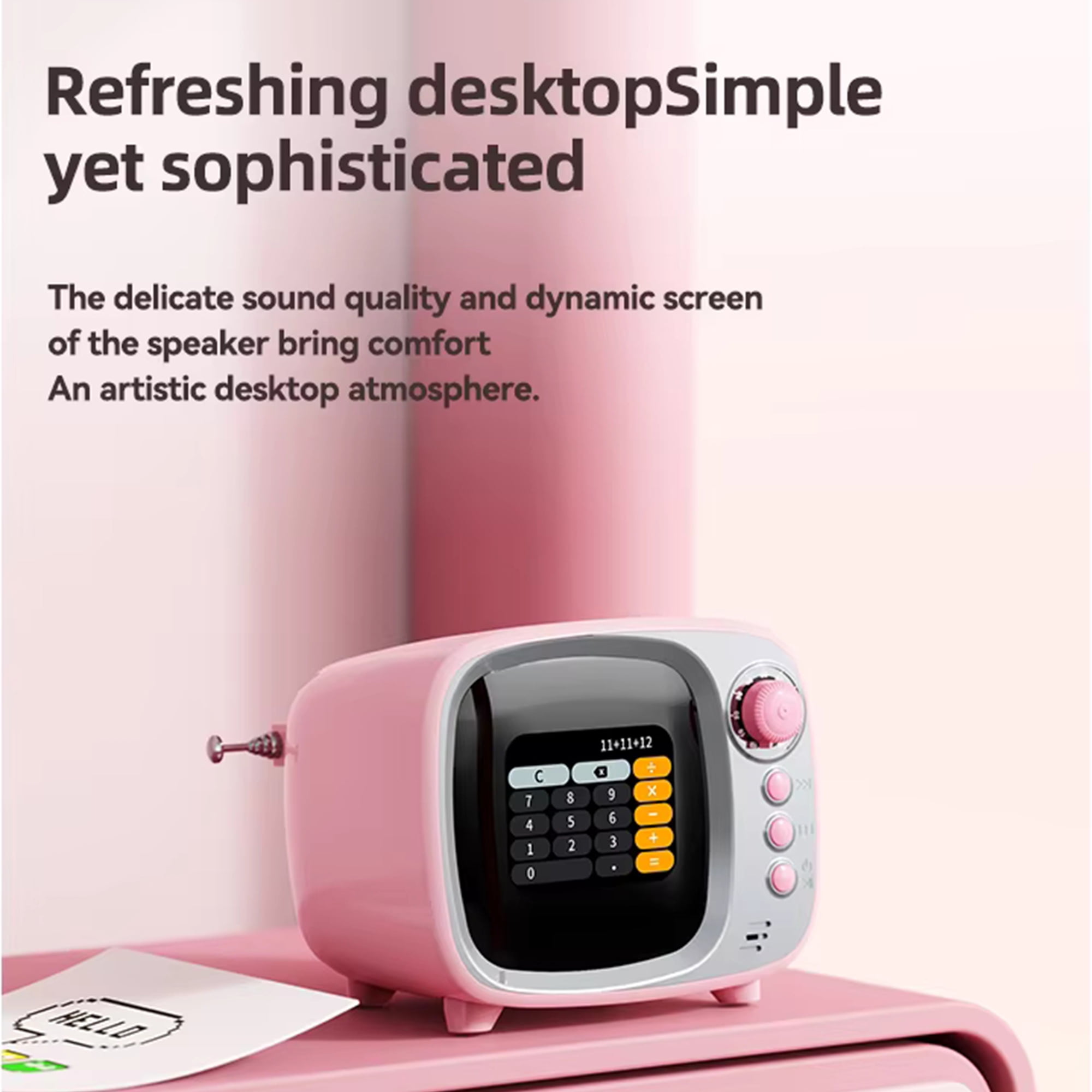 FM Radio Bluetooth Speaker with Alarm Clock, Rechargeable Retro Mini Wireless Speaker, LCD Touch Screen Display, Support TF Card, Vintage Decor Perfect for Party,Office,Home,Bedroom,Kitchen,Outdoor