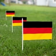 thumbnail image 3 of Anley Germany Mini Flag 12 Pack - Hand Held Small Miniature German Flags on Stick - 5x8 Inch with Solid Pole & Spear Top, 3 of 6