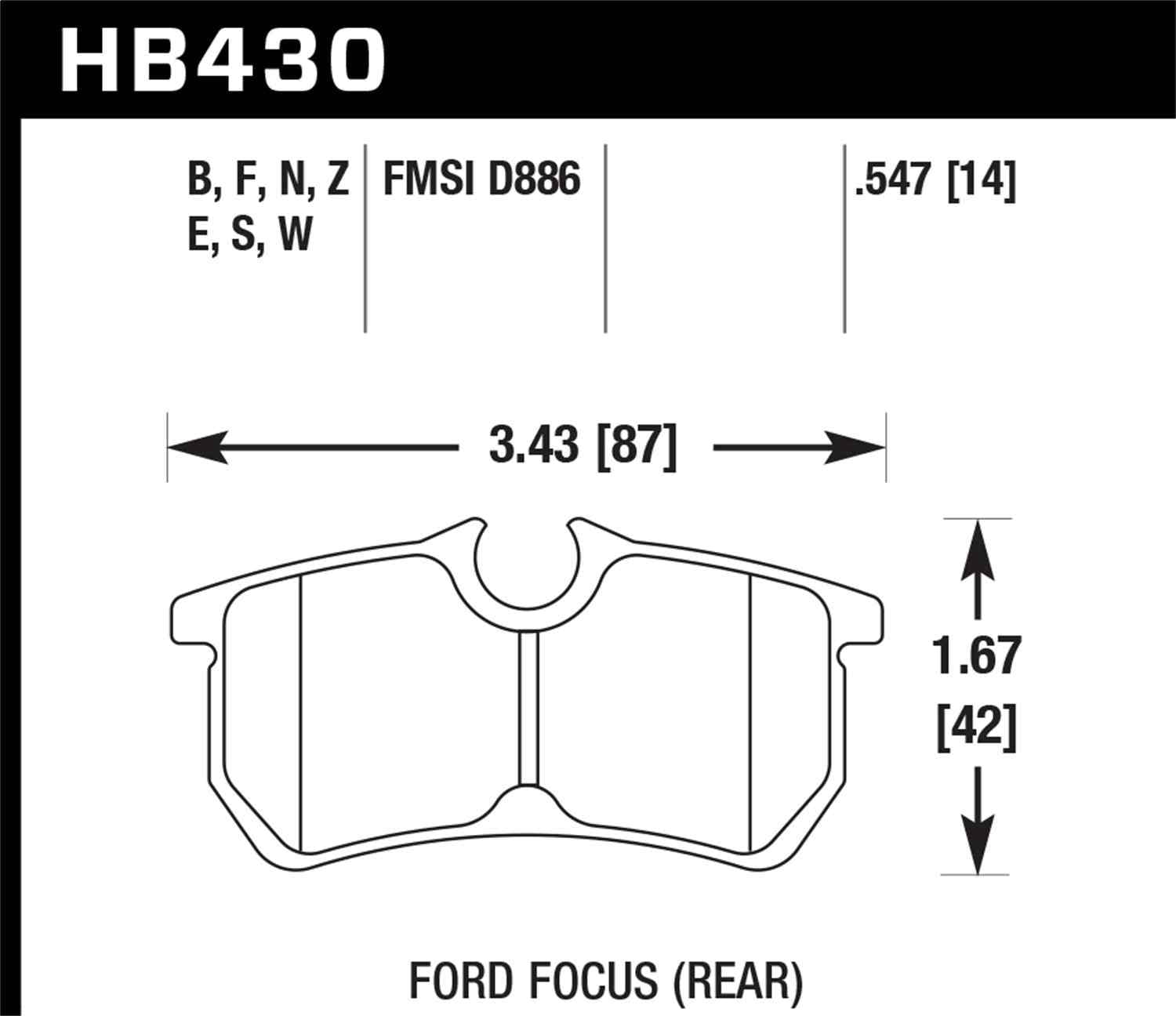 Hawk Performance HB430B.547 HPS 5.0 Disc Brake Pad Set