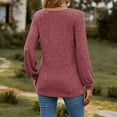 thumbnail image 4 of Staron Chemises à Manches Longues pour Femmes Chic Décontracté Hauts Tendance Mode d'Automne Bouton Uni Chandail Col Rond Léger Blouses de Printemps Chandails Basiques Cadeaux de Noël pour Petite Amie, 4 of 4