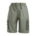 thumbnail image 1 of Innerwin Beach Shorts High Waist Men Summer Short Pants Holiday Solid Color Lounge Bottoms Army Green S, 1 of 4