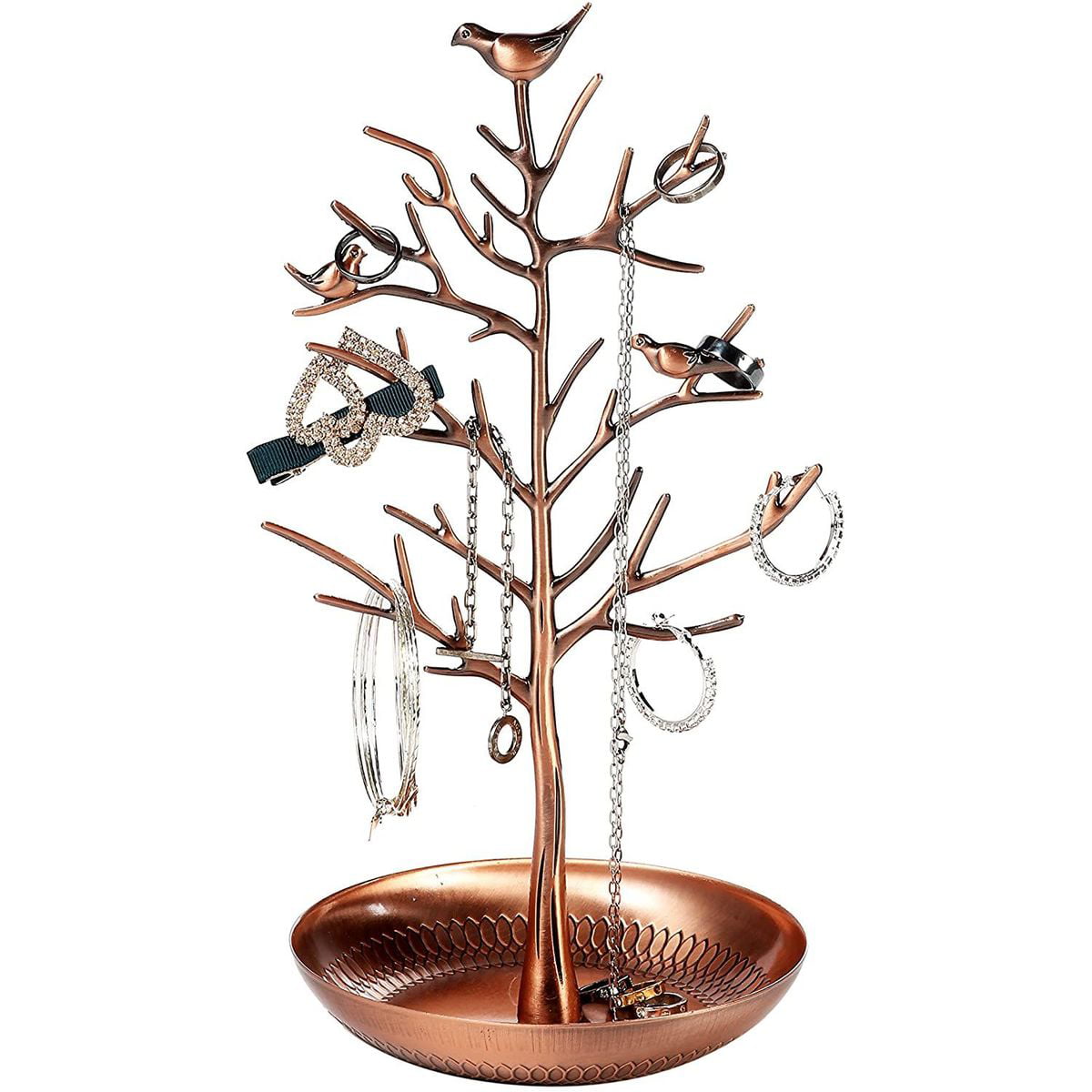 Bird Tree Jewelry Stand Display Organizer Necklace Earring Ring Holder Show Rack 