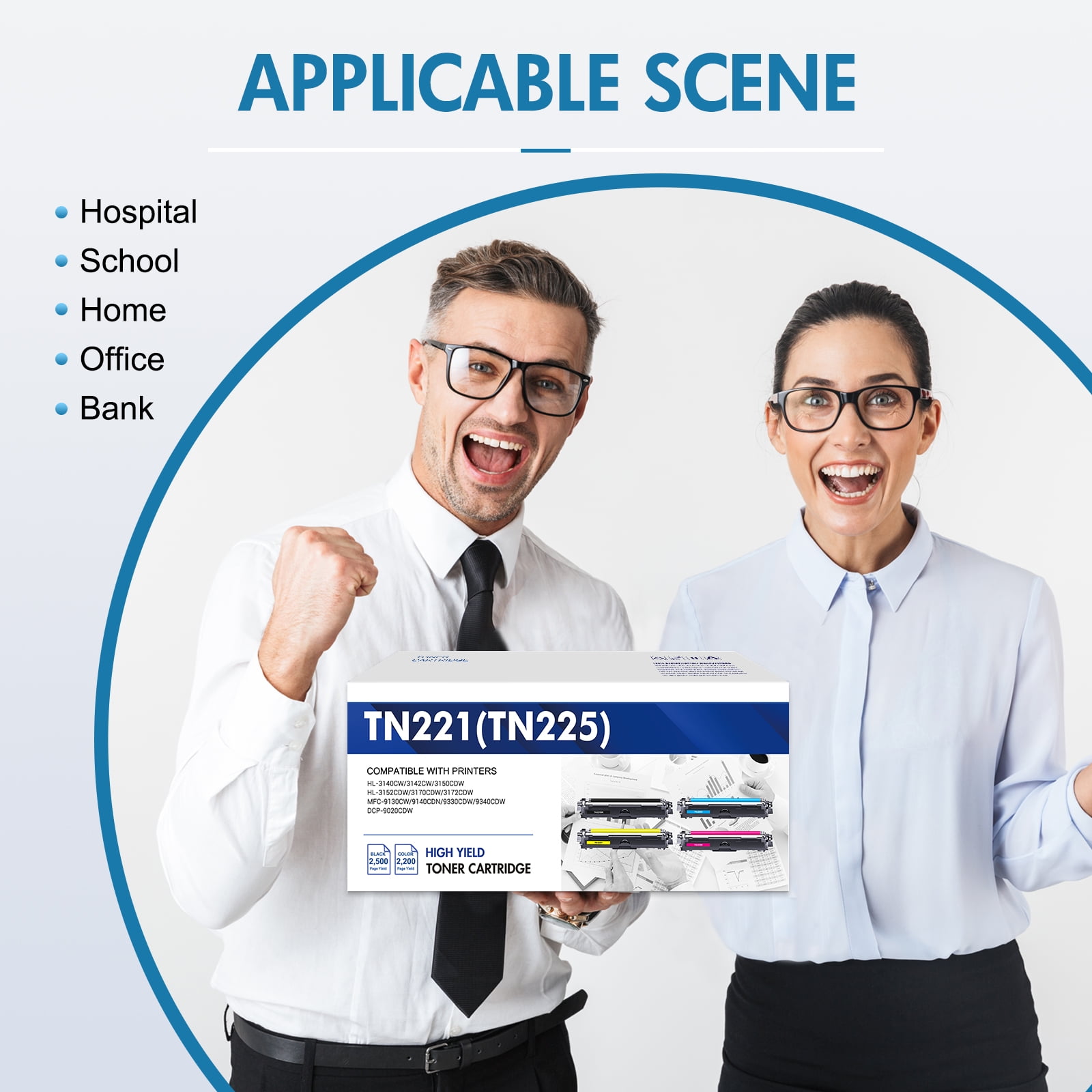 Colorich Compatible for Brother TN221 TN225 Toner Cartridges 5-Pack TN-221 TN221BK MFC-9130CW HL-3170CDW HL-3140CW HL-3180CDW MFC-9330CDW Printer Ink (Black Cyan Magenta Yellow)