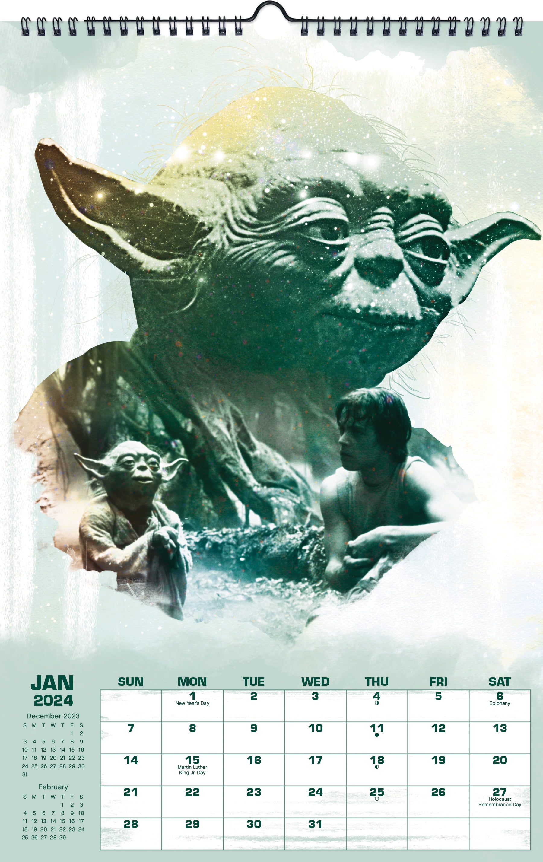 Trends International 2024 Star Wars: Saga Oversized Poster Calendar & Push  Pins 