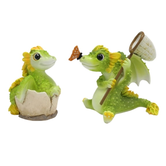 ZPAQI Resin Dragon Baby Miniature Figurines Garden Decoration Fairy Garden Landscape