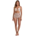 thumbnail image 5 of DARING DIVA Women's High-Waisted Tummy Control Briefs Lace Trim M Light Brown, 5 of 5