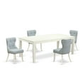 thumbnail image 2 of East West Furniture Logan 5-piece Wood Dining Set in Linen White, 2 of 6