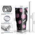 thumbnail image 6 of 30oz Pink Fall Pumpkins Bats Stars Pattern Tumblers Stainless Steel Tumbler with Lid and Straw,Vacuum Insulated Double Wall Travel Tumbler Cups Mug with Cleaning Brush for Coffee,Tea, 6 of 7