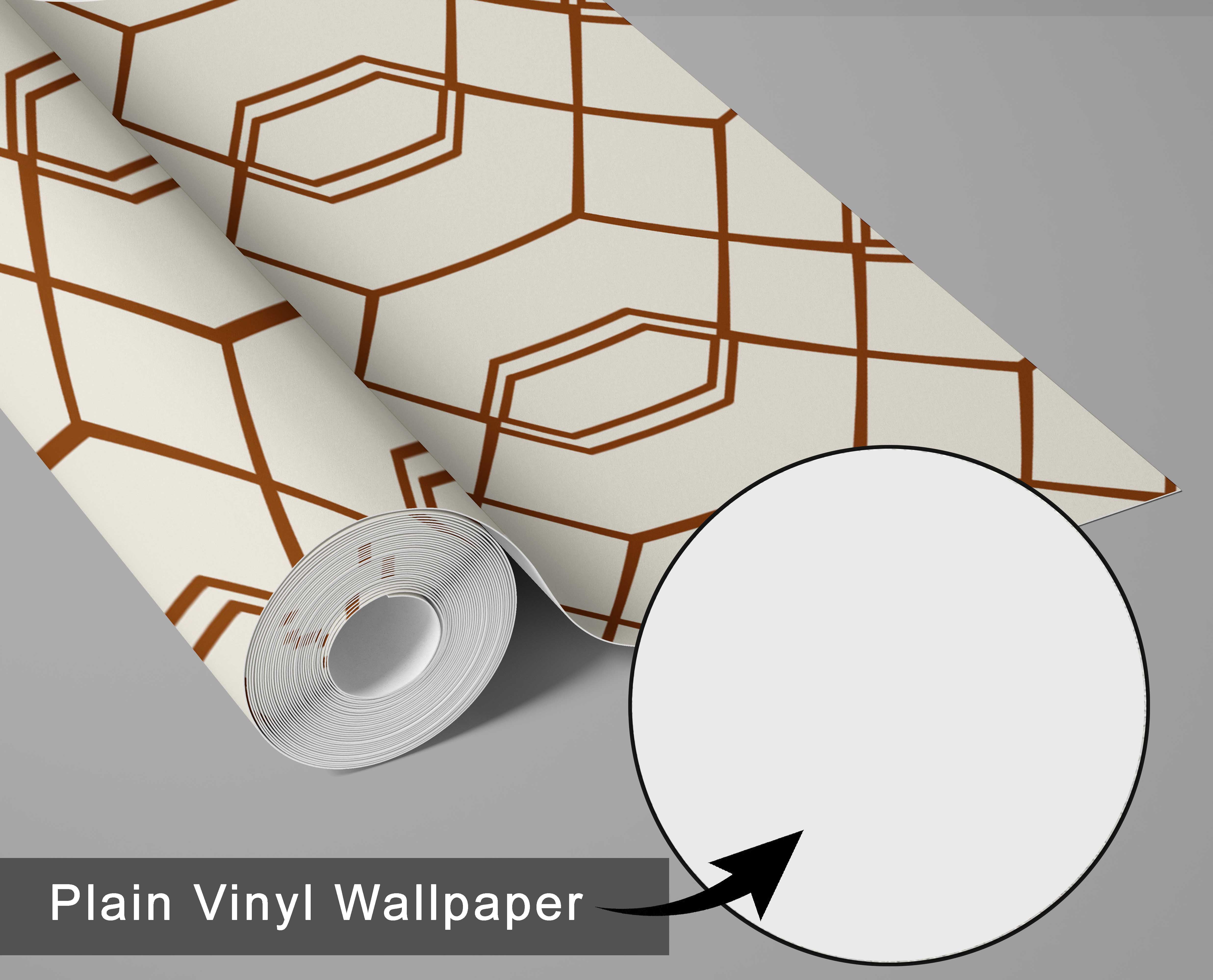 S4sassy Self Adhesive Wallpaper, Geometric Hexagon Line Print Wallpaper, Brown Removable DIY Vinyl Wall Covering, Peel and Stick Contact Paper for Entryway accent Wall, Easy Home Decor (25"x60")