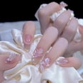 thumbnail image 2 of Uñas postizas desmontables de 24 piezas, uñas postizas portátiles azules de bailarina, puntas de uñas postizas de cubierta completa con diseño de Luna, presione en las uñas, 2 of 4