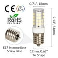 thumbnail image 2 of Simba Lighting LED T6 4W 40W Equivalent Bulbs 120V E17 6000K Daylight 2-Pack, 2 of 10