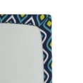 thumbnail image 2 of Ambesonne Hippie Fitted Sheet, Abstract Leaf Form Spots, Twin XL Size, Dark Blue Yellow White, 2 of 2
