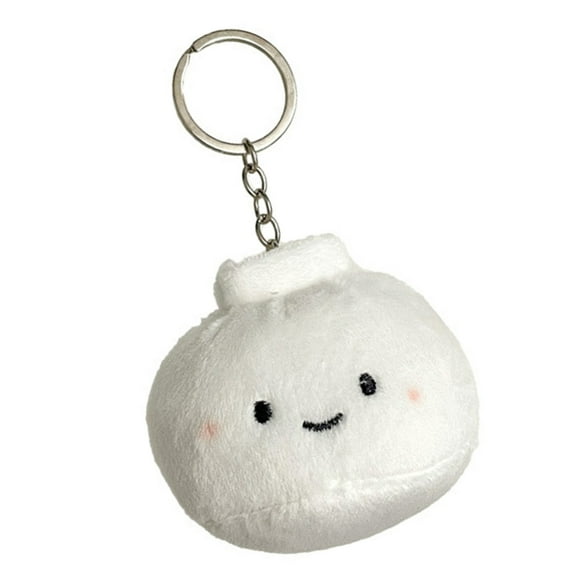 WINDLAND Adorable Steamed Bun Keychain Plush Food Toy for Car Keys and Bag Decoration
